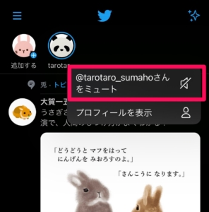 Twitter Fleet　ミュート