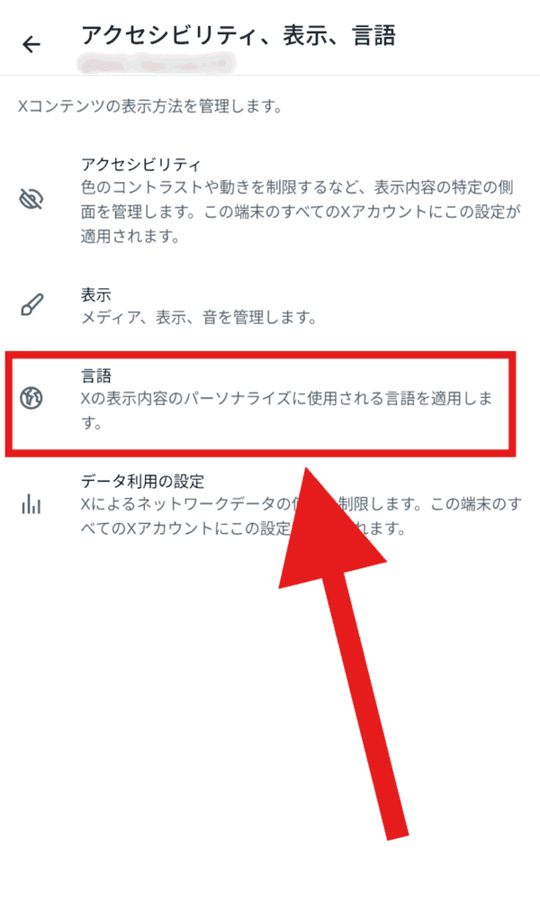 X(Twitter)　表示言語