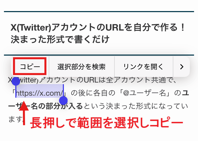 X(Twitter) URL リンク